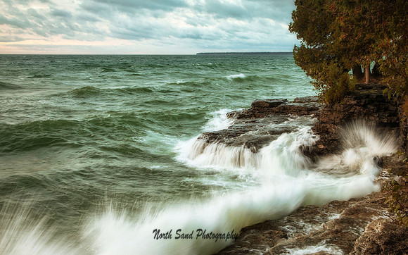 Cave Point Crashng Waves